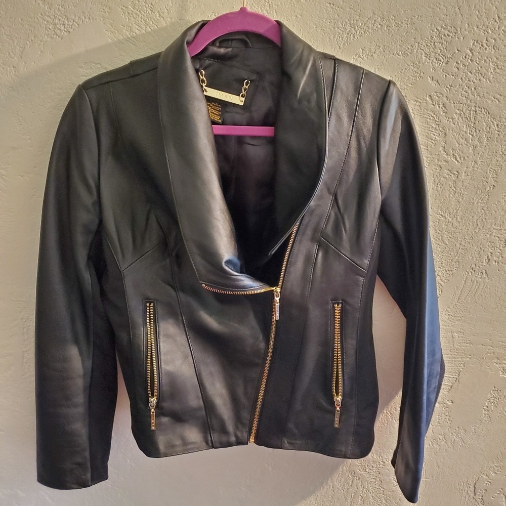 Lamb leather black jacket small - Picture 4 of 8